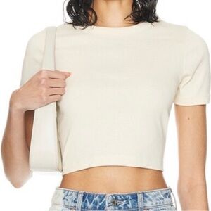 NWOT FLORE FLORE car crop top in off white